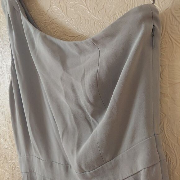 J. Crew Grey Silk One Shoulder Dress Sz 8 - Picture 4 of 10